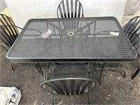 METAL PATIO TABLE SET WITH 4 CHAIRS