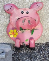 Pink pig w/flower-29"tall
