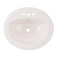 Project Source White Oval  Bathroom Sink