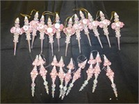 21 pink and white acrylic ornaments