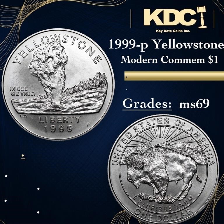 1999-p Yellowstone Modern Commem Dollar 1 Grades m