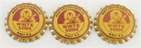 3 Vintage White Soda Eskimo Bottle Caps - Minot,