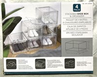 Stackable Shoe Box & Organizer 4 Pack
