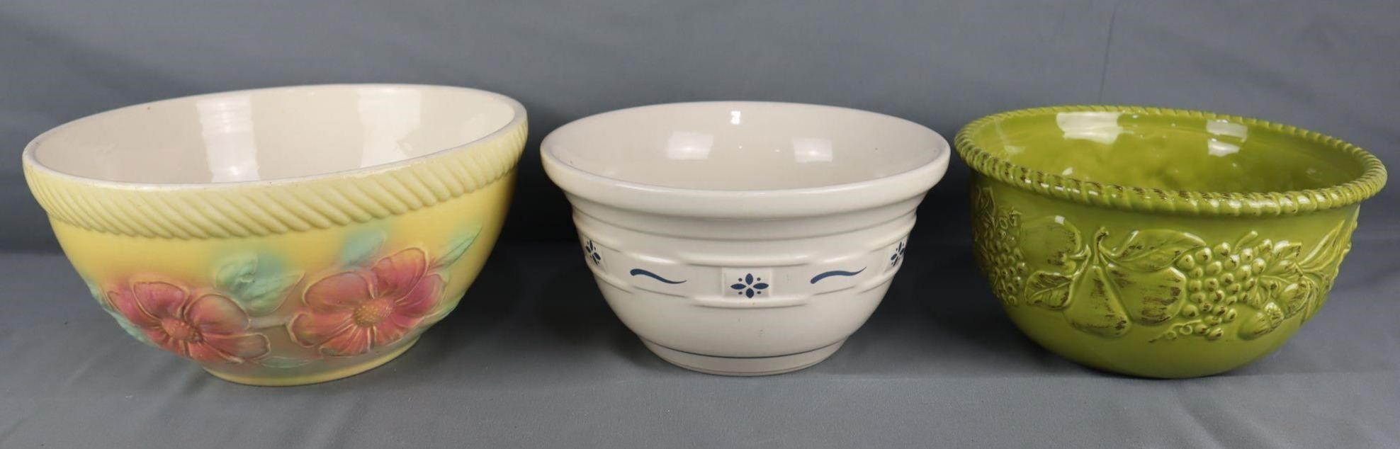 Longaberger Pottery & Vintage Mixing Bowls