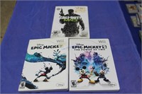 Nintendo Wii Epic Mickey 1&2, COD MW3