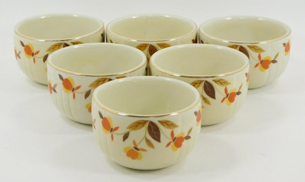 * Set of 6 Jewel Tea Autumn Leaf Custard Cups -