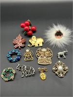 Costume Jewelry Pins (12)
