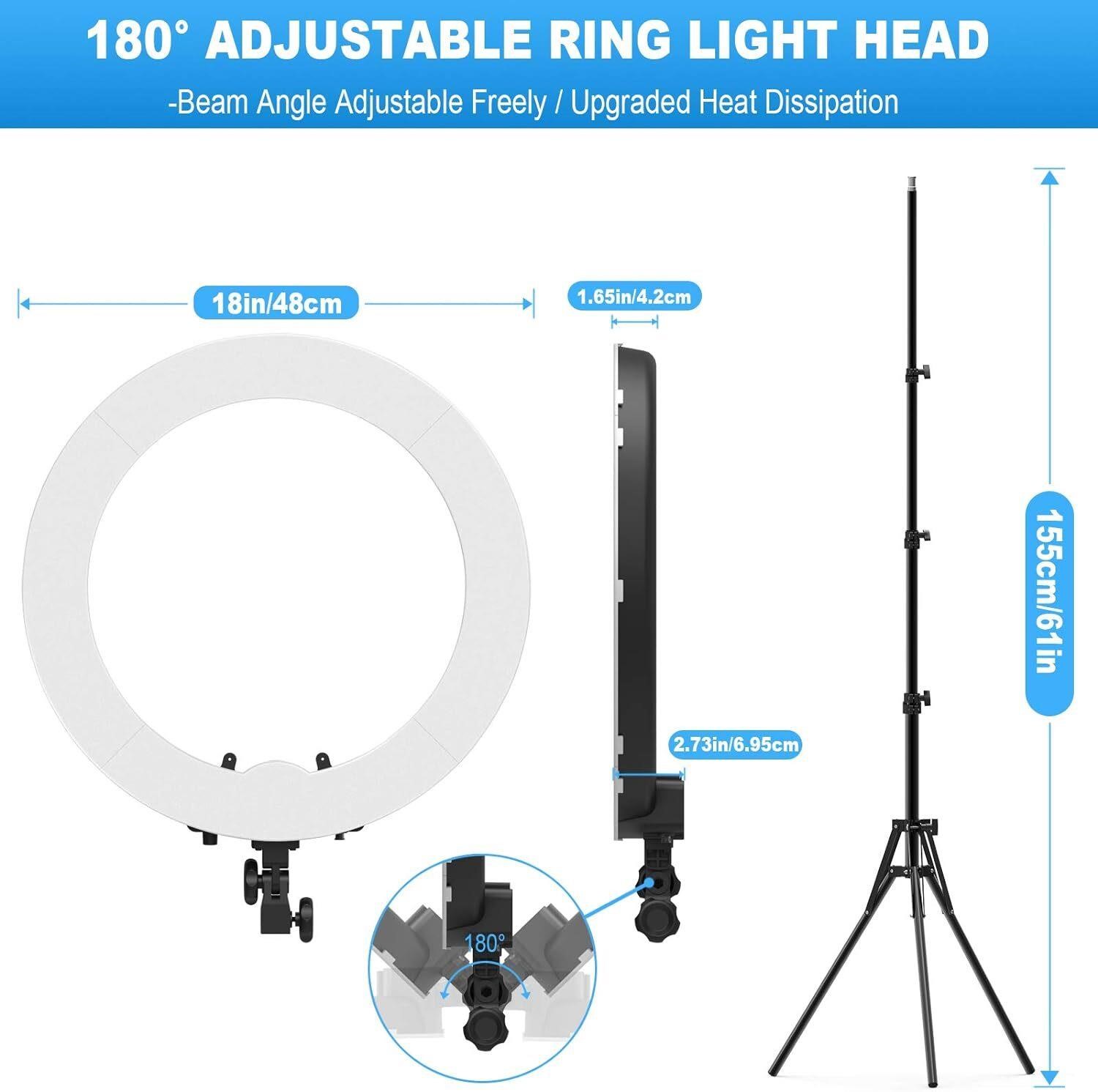 IVISII 18 LED Ring Light 55W with Stand