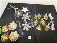 14 acrylic ornaments and 4 glass