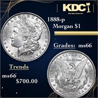 1888-p Morgan Dollar 1 Grades GEM+ Unc