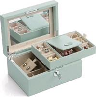 Vlando Lockable Jewelry Box, Two Tray Jewelries Co