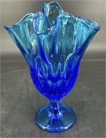 Fenton Colonial Blue Handkerchief Vase Uv