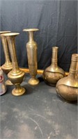 Brass vases & bottles