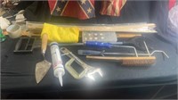 Misc Lot, Flags, Grabber, C-clamp, Trowel, Grill