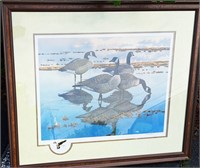 ARTIST PROOF LARRY BARTON GEESE ON WATER PRINT