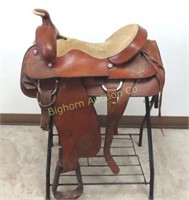 16" Hereford Tex Tan Western Saddle Tooled Leather