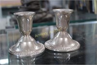 STERLING CANDLE HOLDERS
