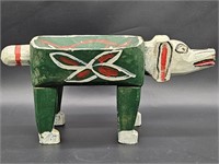 Wooden Folk Art Dog Figurine