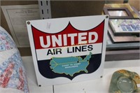 METAL UNITED AIR LINES SIGN