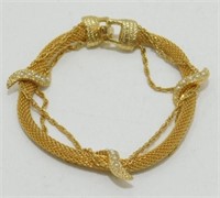 Vintage Goldette NY Seed Pearl Mesh Bracelet