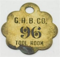 Rare G. Heileman Brewery Tool Room Brass Key Tag
