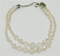 AB Crystal Glass Beaded Double Stranded Necklace