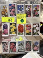 LARGE LOT OF ANTIQUE TOBACCO CARDS GARDEN FLOWERS