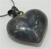 Vintage Sterling Silver Heart Pendant Chain