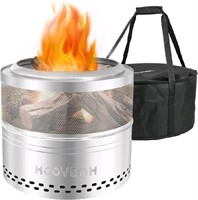 HOOYEAH Stainless Steel Smokeless Fire Pit with Re