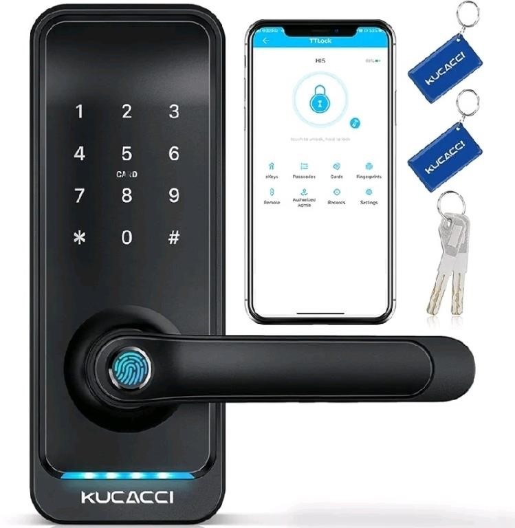 KUCACCI Smart Door Lock, Bluetooth, Keyless, finge