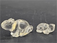 Vtg. Miniature Glass Squirrel & Turtle Figurines