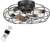 Aikiry Caged Ceiling Fan with Lights Remote Contro