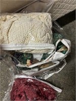 large bag of placemats, stocking etc lace,tapestry