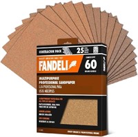 Fandeli | Multi-Purpose Sandpaper | 60 Grit | 25 S