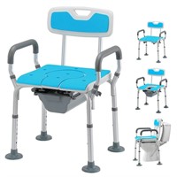 HEAO 4 in 1 Heavy Duty Bedside Commode with Arms