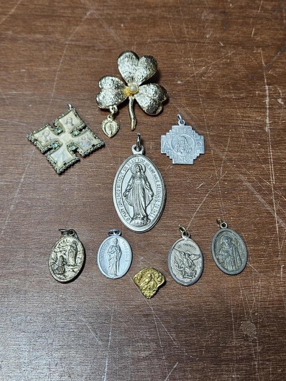 9 Roman Catholic Pre Vatican II Medals