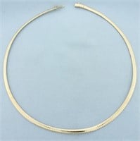 Italian 15 Inch Omega Necklace in 14k Yellow Gold