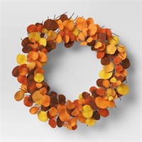 21" Artificial Eucalyptus Wreath Orange -
