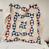 Vintage Full Size Homemade Quilt Blanket Comforter