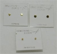 3 New Pairs of 14K Gold Filled / Vermeil Earrings