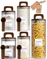 Premium Glass Jar Set - 5 Canisters with