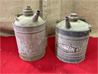 Vintage small metal gas cans