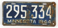 1944 Minnesota Car License Plate