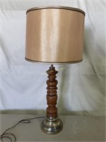 33 inch wood lamp, metal base, working