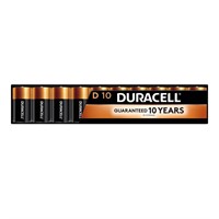 Duracell Coppertop D Batteries, 10 Count Pack, D