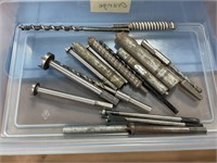 Drill bits for wood and concrete and tote