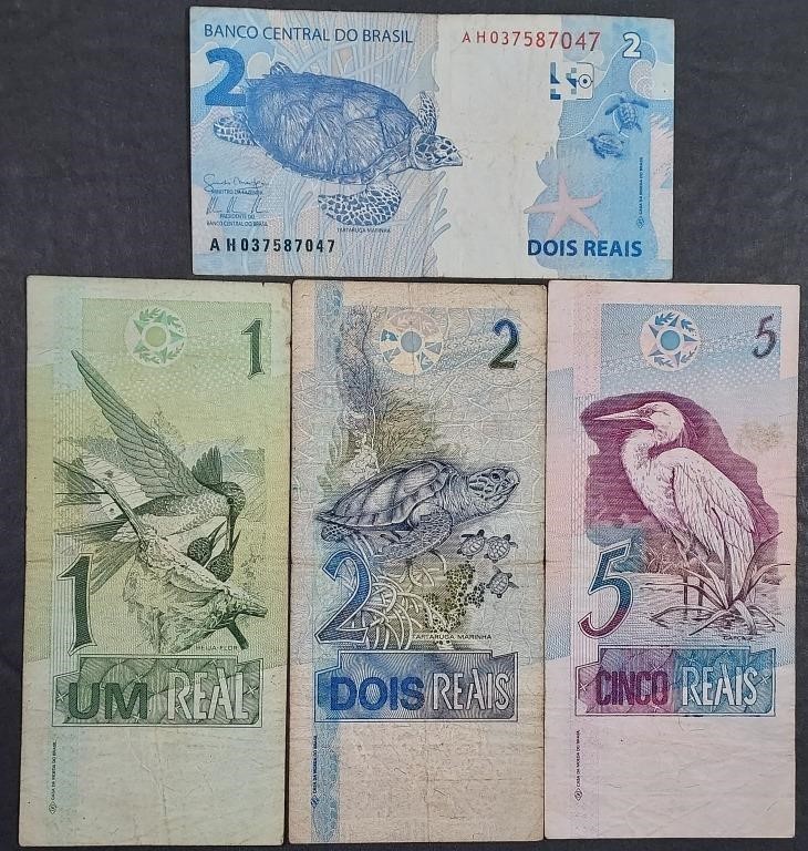 4  Brazil Banknotes