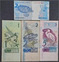 4  Brazil Banknotes