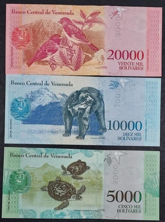6  2017 Central Bank of Venezuela Banknotes