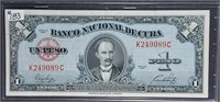 1949  1 Peso  Bank of Cuba